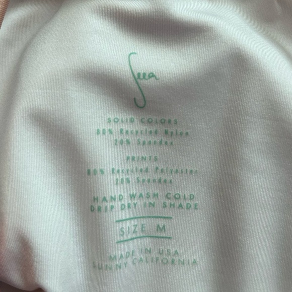 Anthropologie Seea Floral Leaf One Piece Swimsuit in Orange White Sz M - Picture 7 of 7